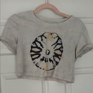Urban Outfitters Gray Tie-Dye Crop Top